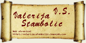 Valerija Stambolić vizit kartica